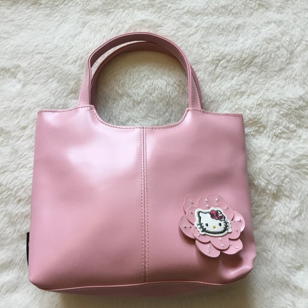 Vintage Sanrio Hello Kitty Pink Vinyl Purse Bag Pocketbook